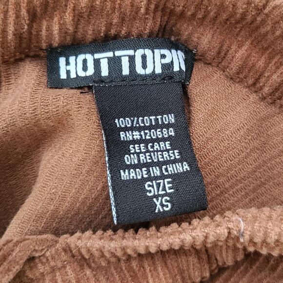 Hot Topic Teddy Bear Corduroy Overalls Dress Size XS Brown Skirtall Pinafore - Picture 7 of 10